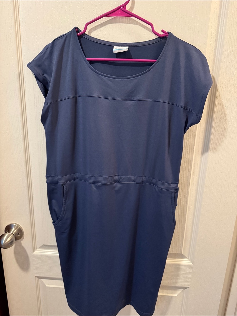 Columbia Navy Short-Sleeve Tunic Dress with Pockets